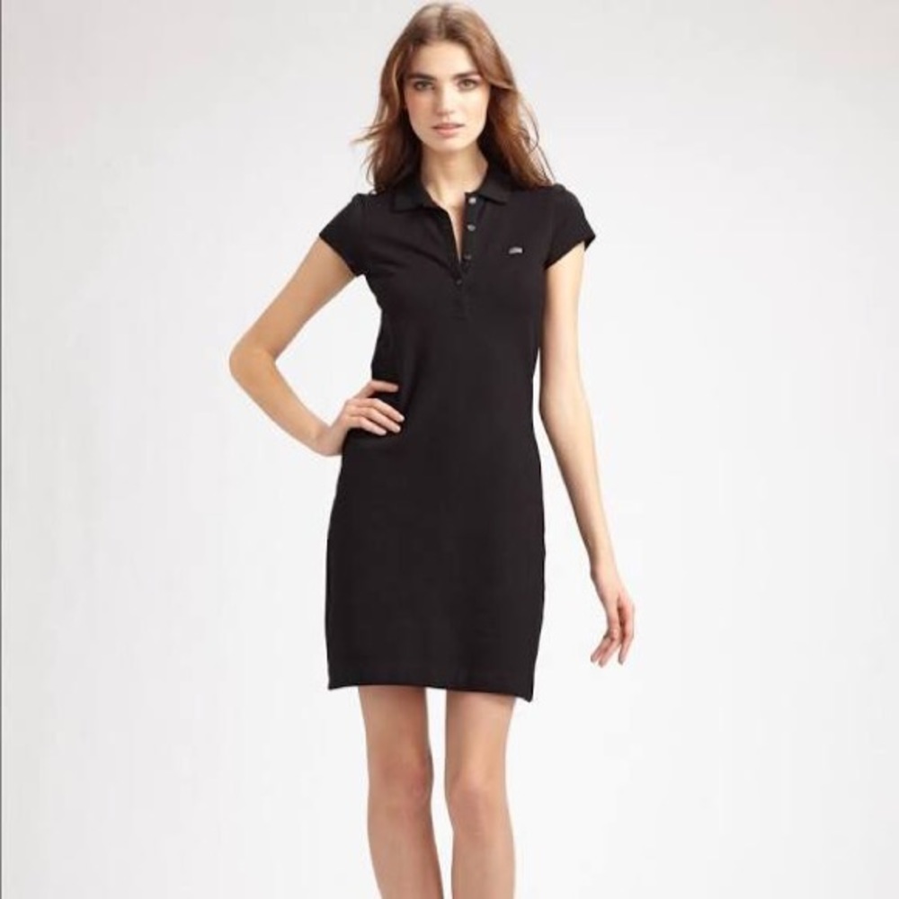 Black Lacoste collar dress with pockets